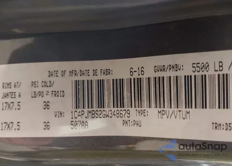 2016 Jeep Cherokee Trailhawk z USA, uszkodzony, nr VIN 1C4PJMBS2GW348679